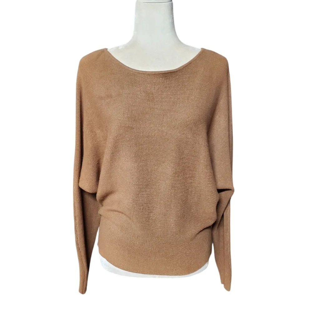Cyrus Womens Batwing Sleeve Knit Sweater Small Lightweight Boat Neck Pullover - Picture 2 of 9